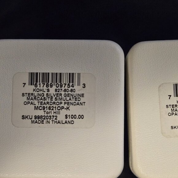 NWT Genuine Marcasite/Sterling Silver/simulated Blue Opal Necklace / Earring Set - Picture 4 of 5